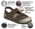 KORKY BROWN SANDAL, pantofle s patní páskou
