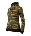CAMO ZIPPER, dámská maskáčová mikina s kapucí