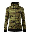CAMO ZIPPER, dámská maskáčová mikina s kapucí