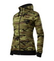 CAMO ZIPPER, dámská maskáčová mikina s kapucí