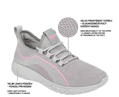NEXO GREY, dámská textilní polobotka šedo/růžová