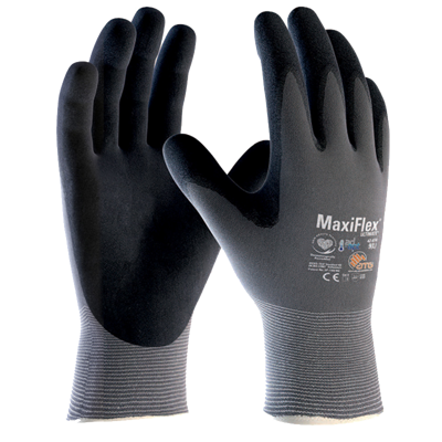 Prodyšné máčené rukavice ATG MaxiFlex Ultimate AD-APT, dlaň s antiperspirantem