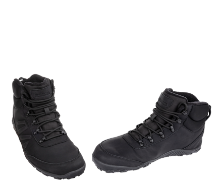 BAREFOOT BLACK WINTER, černé kotníkové bosky