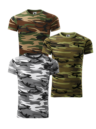 Camouflage, maskáčové tričko s krátkým rukávem