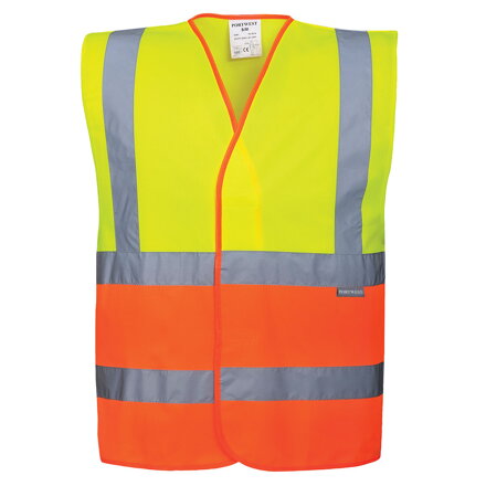 C481, Hi-Vis dvoubarevná vesta žluto/oranžová