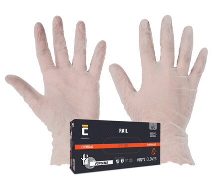 RAIL, pudrované jednorázové rukavice, 100 ks