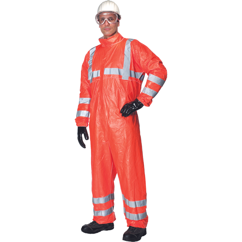 TYVEK 500 HV, Hi-Vis oranžový jednorázový overal