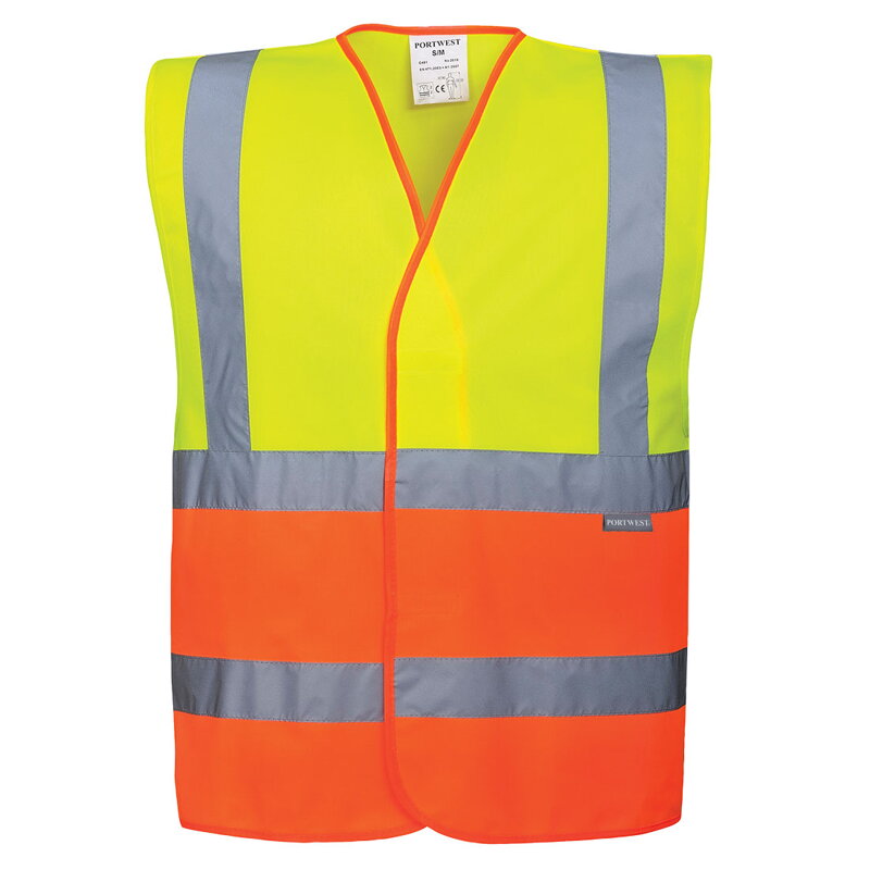 C481, Hi-Vis dvoubarevná vesta žluto/oranžová