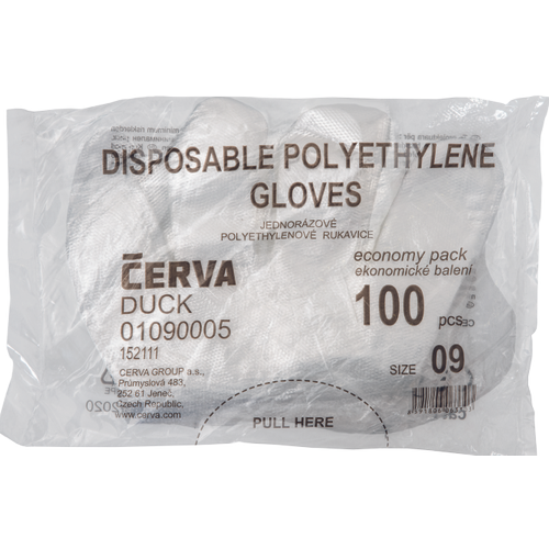 DUCK, jednorázové polyethylenové rukavice, 100 ks