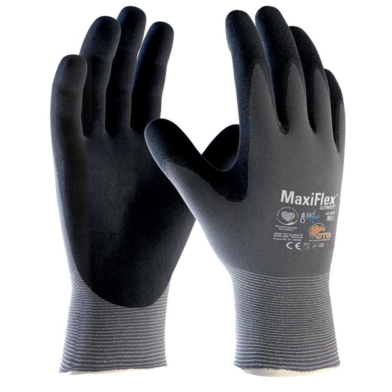 MaxiFlex Ultimate AD-APT, prodyšné máčené rukavice ATG42-874, dlaň s antiperspirantem