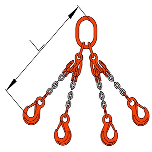 Vázací řetěz čtyřhák, třída 10, Ø 8 mm