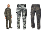 CRAMBE, maskáčové kalhoty do pasu
