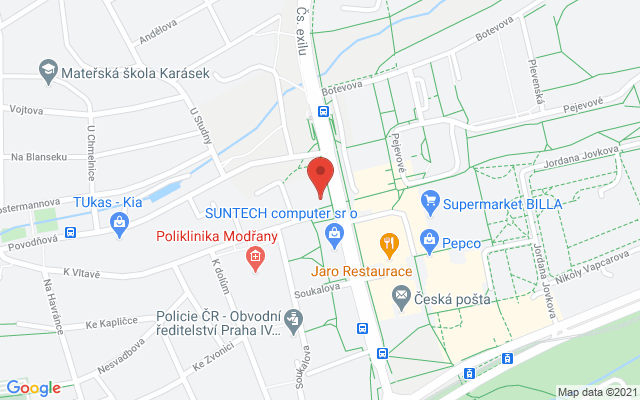 Google map: 50.009634, 14.449254